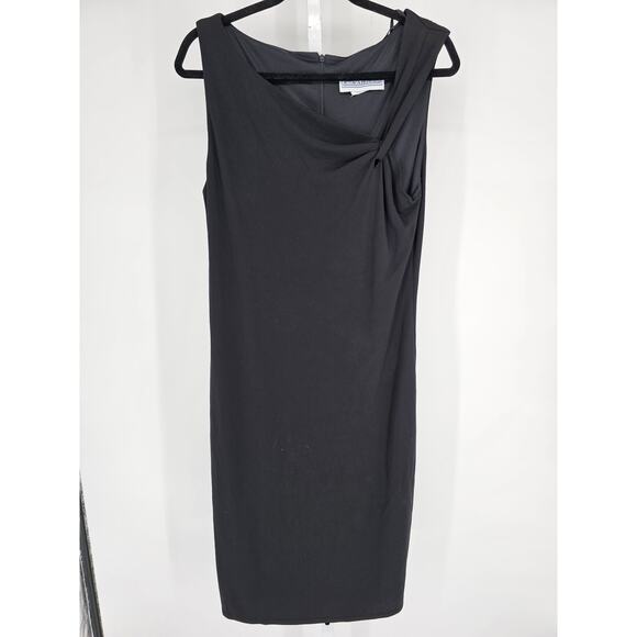 Jessica Howard Womens Sz 14 Midi Length Formal Dress Sleeveless Solid Black - Picture 2 of 5